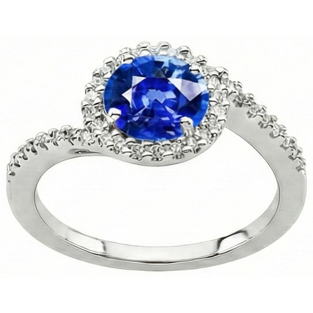natural round sapphire 2ct ring side angle