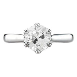 Genuine Solitaire Anniversary Ring Old Miner Round Diamond 1.25 Carats 6 Prong