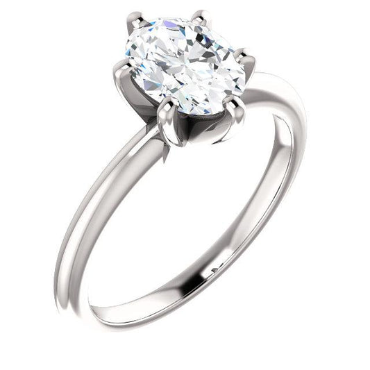 Genuine Solitaire Ring Oval Cut 2.50 Carats