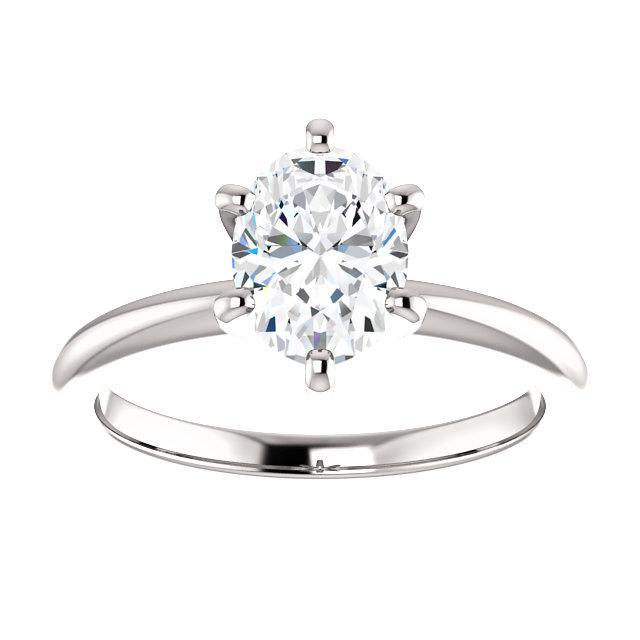 Genuine Solitaire Ring Oval Cut 2.50 Carats