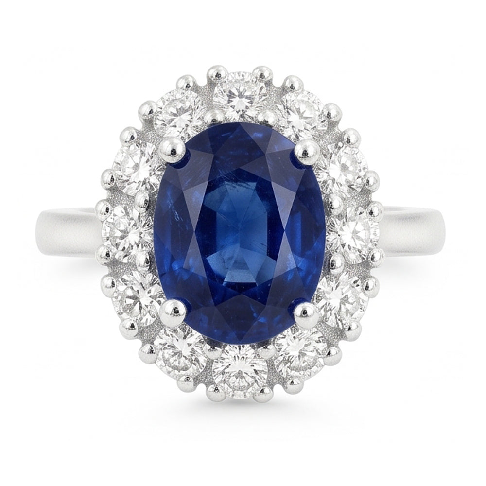 Genuine Sri Lankan Oval Sapphire Ring