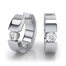 Genuine Stylish Floating Diamond Hoop Earrings