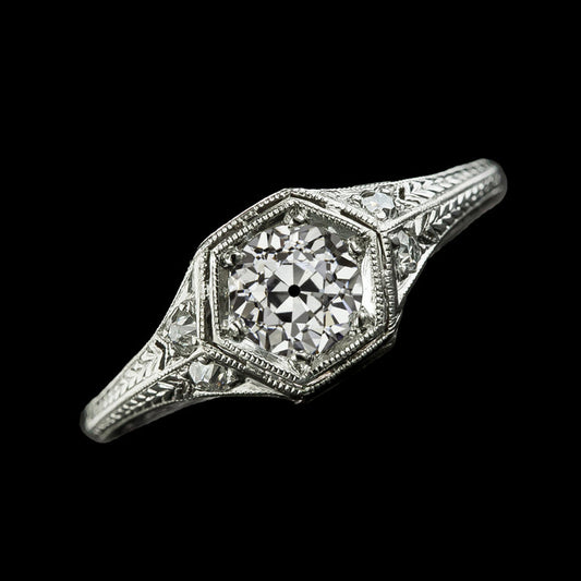 Genuine Vintage Style Round Old Miner Diamond Ring 2.75 Carats Ladies Jewelry