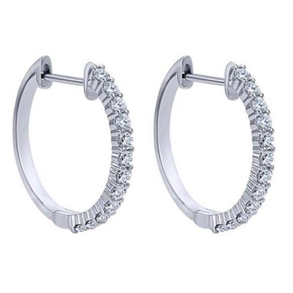 Genuine White Gold 14K Ladies Hoop Earrings 2.65 Carats Sparkling Diamonds