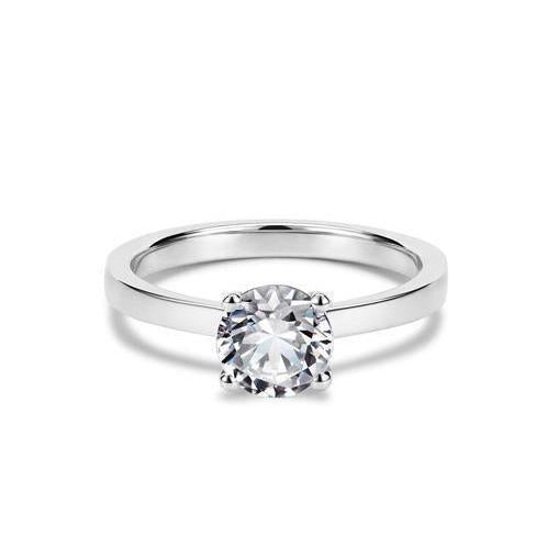natural round diamond 2ct ring front view