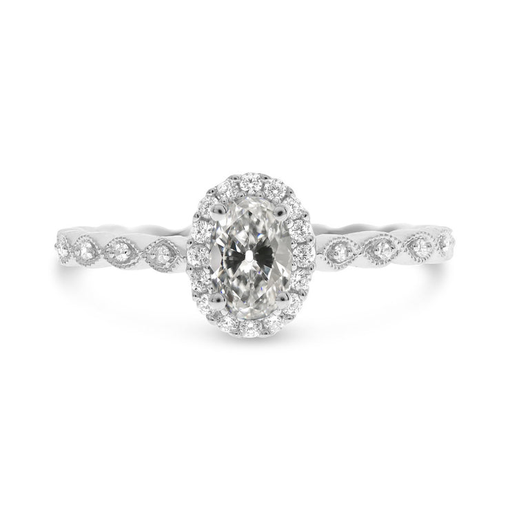 Genuine Women's Halo Anniversary Ring Oval Old Mine Cut Diamond 3.50 Carats