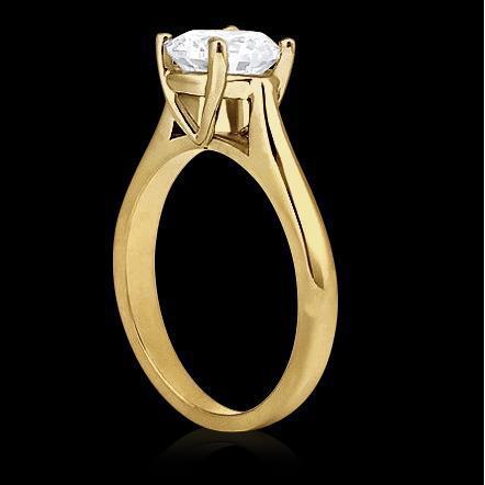 Genuine0 .75 Carats Round Solitaire Yellow Gold 14K 