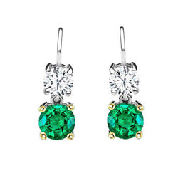 GIA-Certified Fine Emerald Gemstone Earring 1 ct – 14 Karat Two