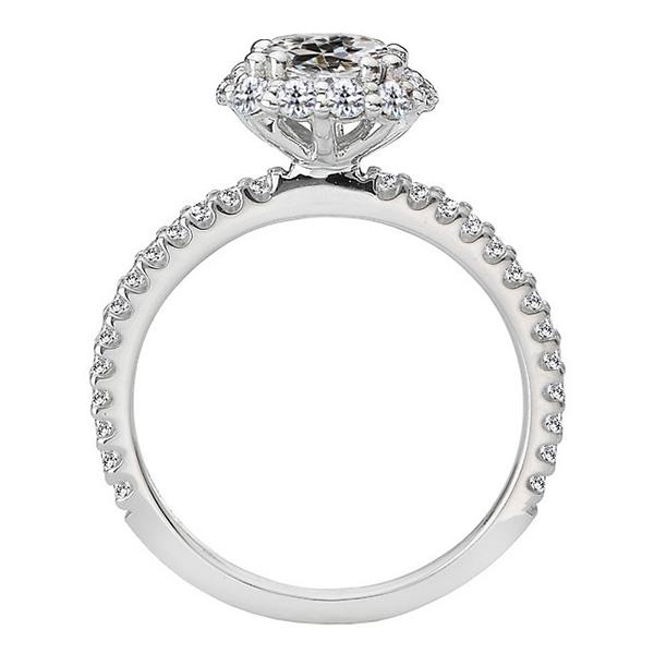 Genuine Diamond Round Old Mine Cut Halo Engagement Ring 5.50 Carats White Gold