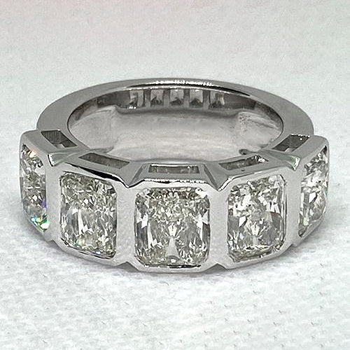 Genuine Radiant Diamond Band 5 Stone