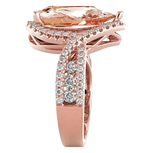 Glamorous Morganite Cocktail Engagement Ring