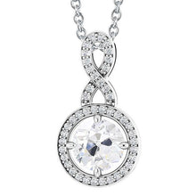 Gold 14K Genuine Diamond Pendant Round Cut Old Miner 4 Carats Prong Set