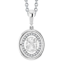 Gold 14K Halo Genuine Diamond Pendant Oval Old Cut Double Prong Set 3 Carats