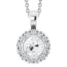 Gold 14K Halo Natural Diamond Pendant Bezel Set Round Old Miner 4.50 Carats