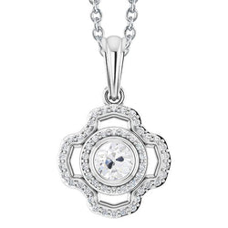 Gold 14K Round Old Mine Cut Halo Natural Diamond Pendant Bezel Set 2.50 Carat