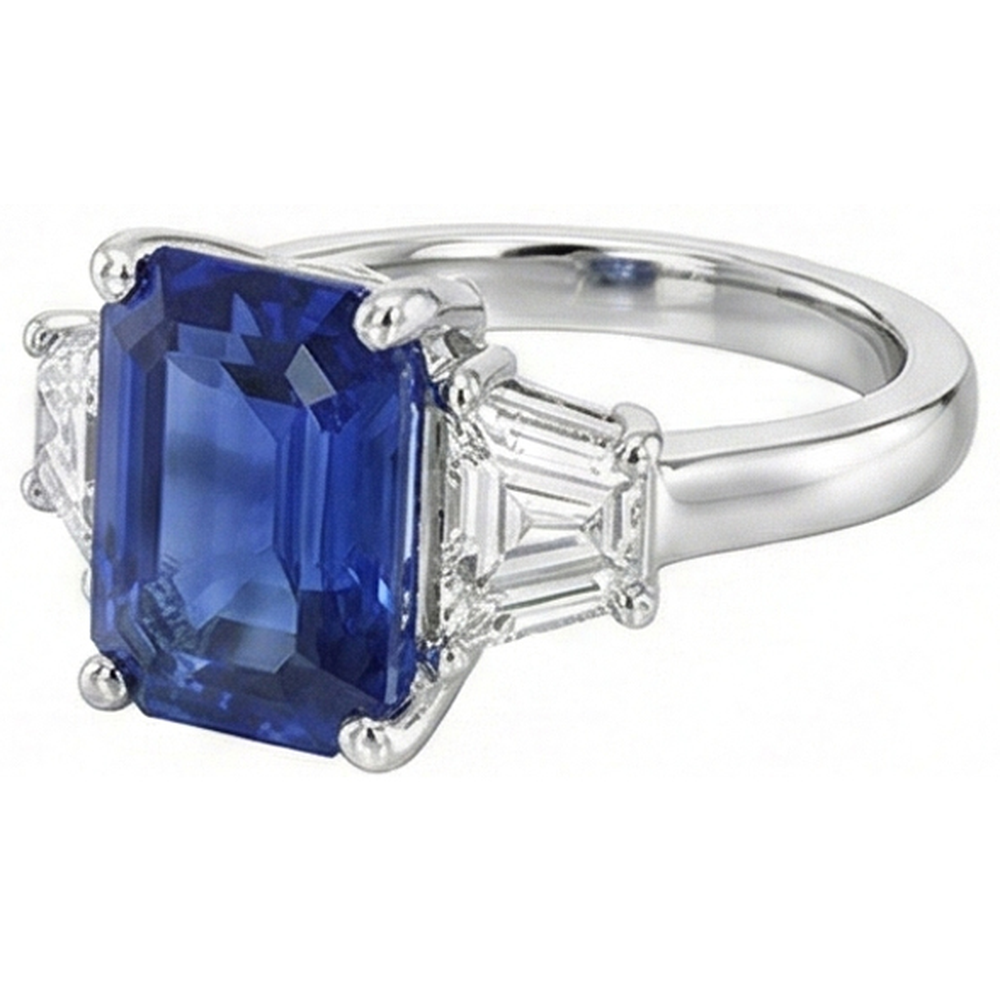 natural emerald sapphire 4ct ring close up detail