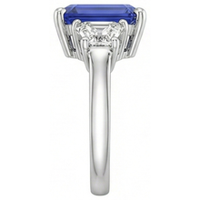 natural emerald sapphire 4ct ring profile view