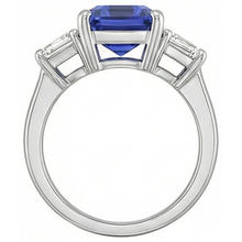 natural emerald sapphire 4ct ring on white background