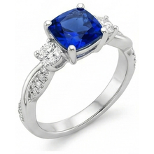 natural round sapphire 2.75ct ring side angle