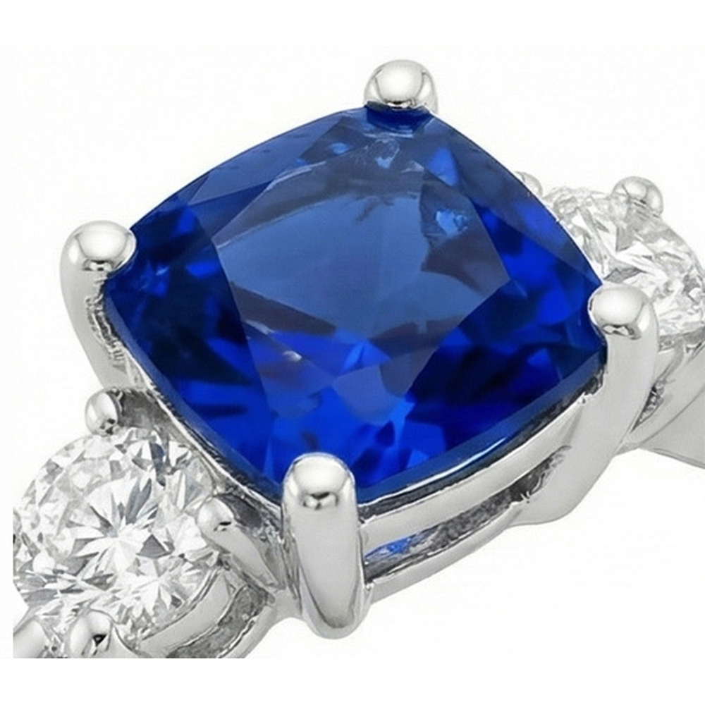 natural round sapphire 2.75ct ring top view