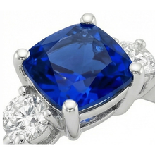 natural round sapphire 2.75ct ring top view