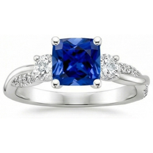 natural round sapphire 2.75ct ring close up detail