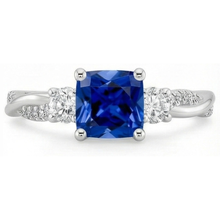 natural round sapphire 2.75ct ring profile view