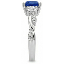 natural round sapphire 2.75ct ring with diamond accents