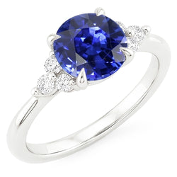 Gold 5ct Natural Earth Mined Diamond Sapphire Ring
