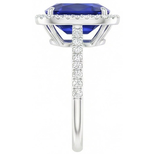 Gold 7 Carat Halo Sapphire Engagement Ring