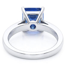 Gold Anniversary Blue Sapphire Ring 4 Carats Channel Set Natural Earth Mined Diamonds