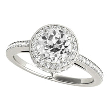 Gold Anniversary Halo Ring Round Real Old European Diamond 5 Carats