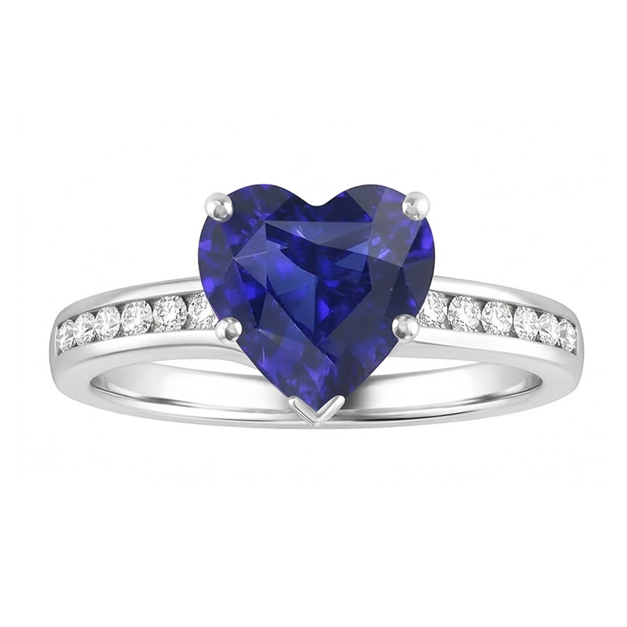 natural round sapphire 4ct ring side angle
