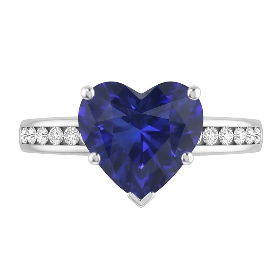 natural round sapphire 4ct ring close up detail