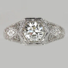 Gold Anniversary Ring Old Cut Round Real Diamond Milgrain Shank 2.25 Carats