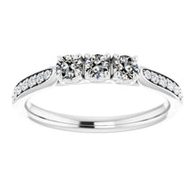 Gold Anniversary Ring Round Old Mine Cut Real Diamond Prong Set 4 Carats