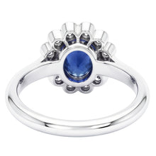 Gold Bezel Set Halo Oval Ceylon Sapphire And Natural Earth Mined Diamond Ring 9.70 Carats