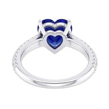 Gold Blue Sapphire Gemstone Ring 4 Carats Multi Row Pave Set Natural Earth Mined Diamonds