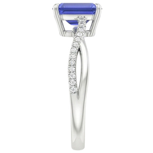 Gold Blue Sapphire & Natural Earth Mined Diamond Ring With Accents Twisted Shank 4 Carats