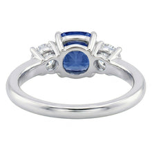 Gold Cushion Three Stone Ring 1.25 Carats Round Natural Earth Mined Diamond Jewellery