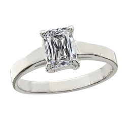 Gold Emerald Natural Earth Mined Diamond Solitaire Ring Prong Set Ladies Jewellery 4 Carats