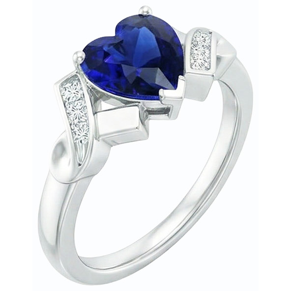 natural round sapphire 2ct ring side angle