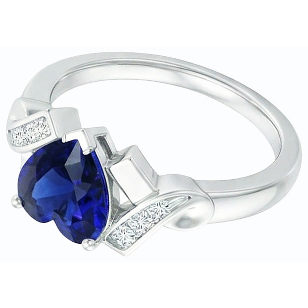 natural round sapphire 2ct ring top view