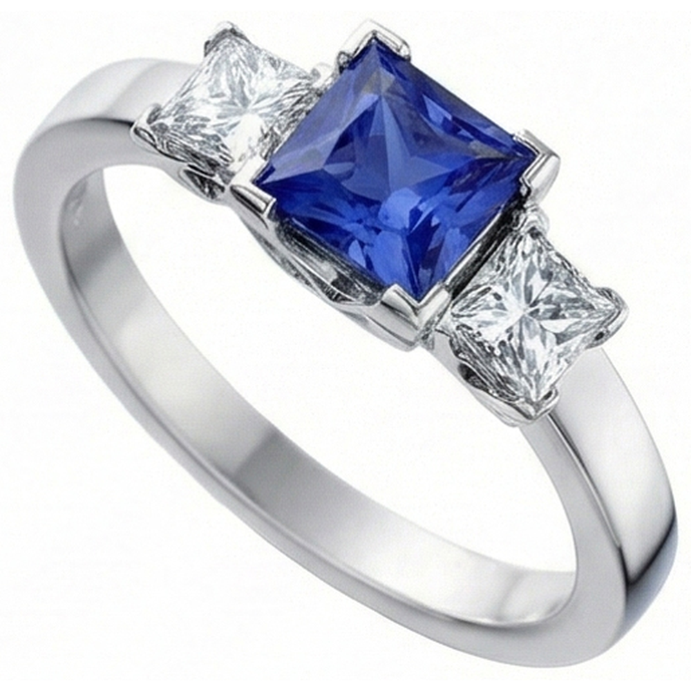 natural princess sapphire 5ct ring front view