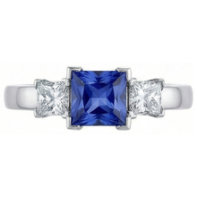 natural princess sapphire 5ct ring side angle