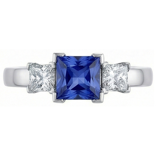 natural princess sapphire 5ct ring side angle