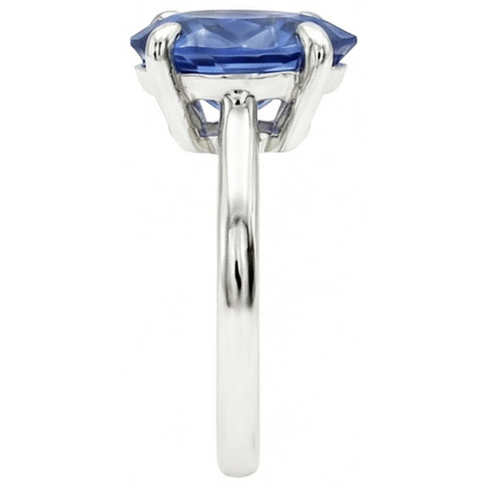 High-End Cornflower Blue Sapphire Precious Stone Ring 3 ct – angle view