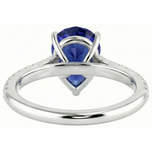 Gold Gemstone Ring Blue Sapphire With Natural Earth Mined Diamond Accents 4 Carats