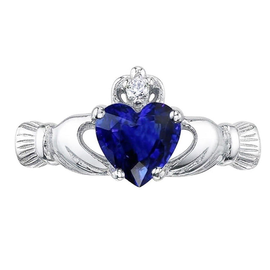 natural round sapphire 2.25ct ring front view