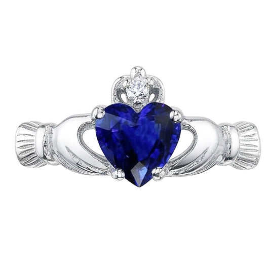natural round sapphire 2.25ct ring front view